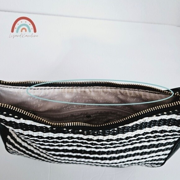 Kate Spade Cobble Hill Mylie Pebbled Leather Straw Rattan Hobo Shoulder Bag - Picture 15 of 16